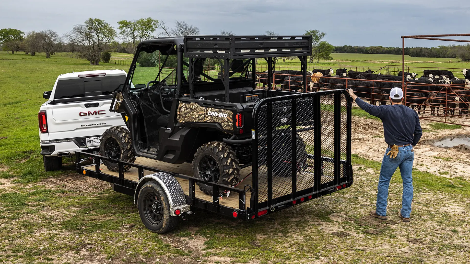 utility trailer hauling a can-am