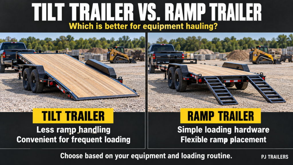 Tilt vs. ramp trailers for equipment hauling