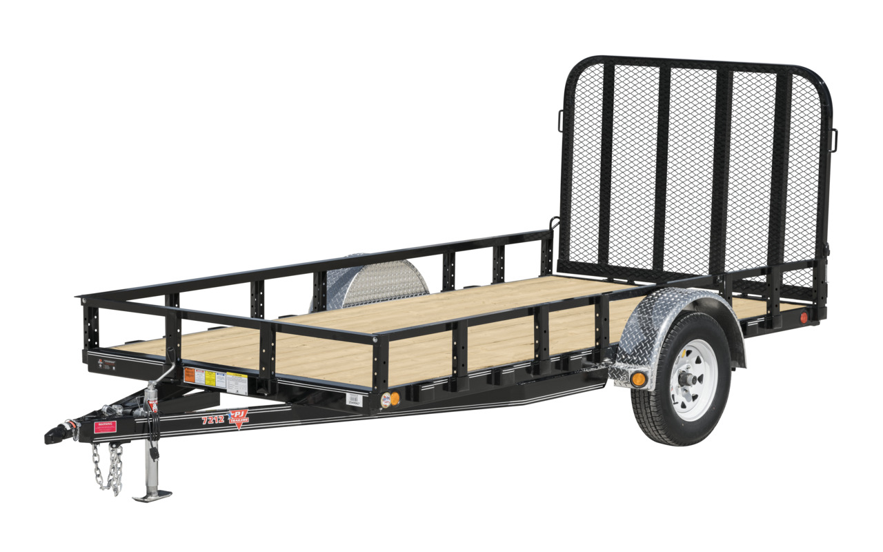 72" Single Axle Channel Utility (U2) PJ Trailers