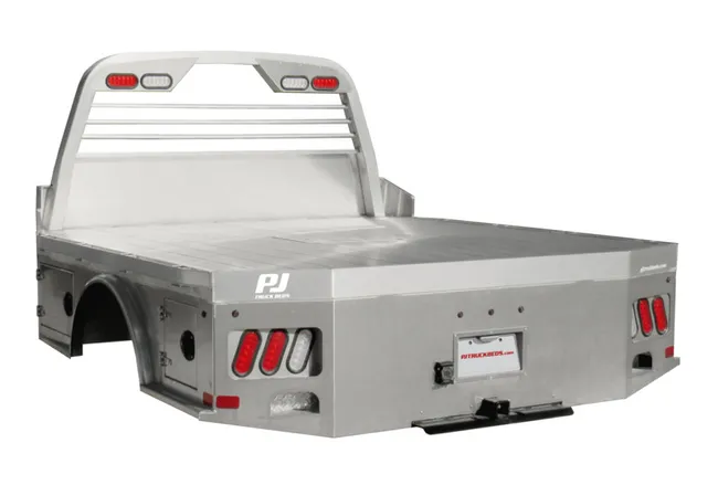 Skirted flatbed deals with tool boxes